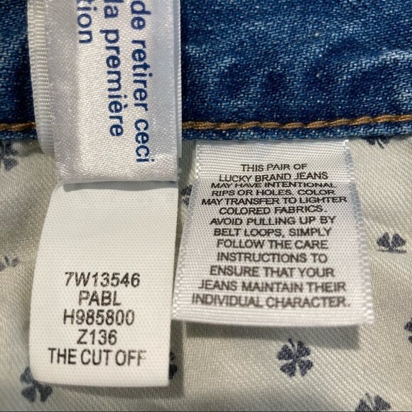 LUCKY BRAND Sz 00/24 The Cut Off Embroidered Hem Mid-Rise Denim Jean Shorts - Picture 12 of 12